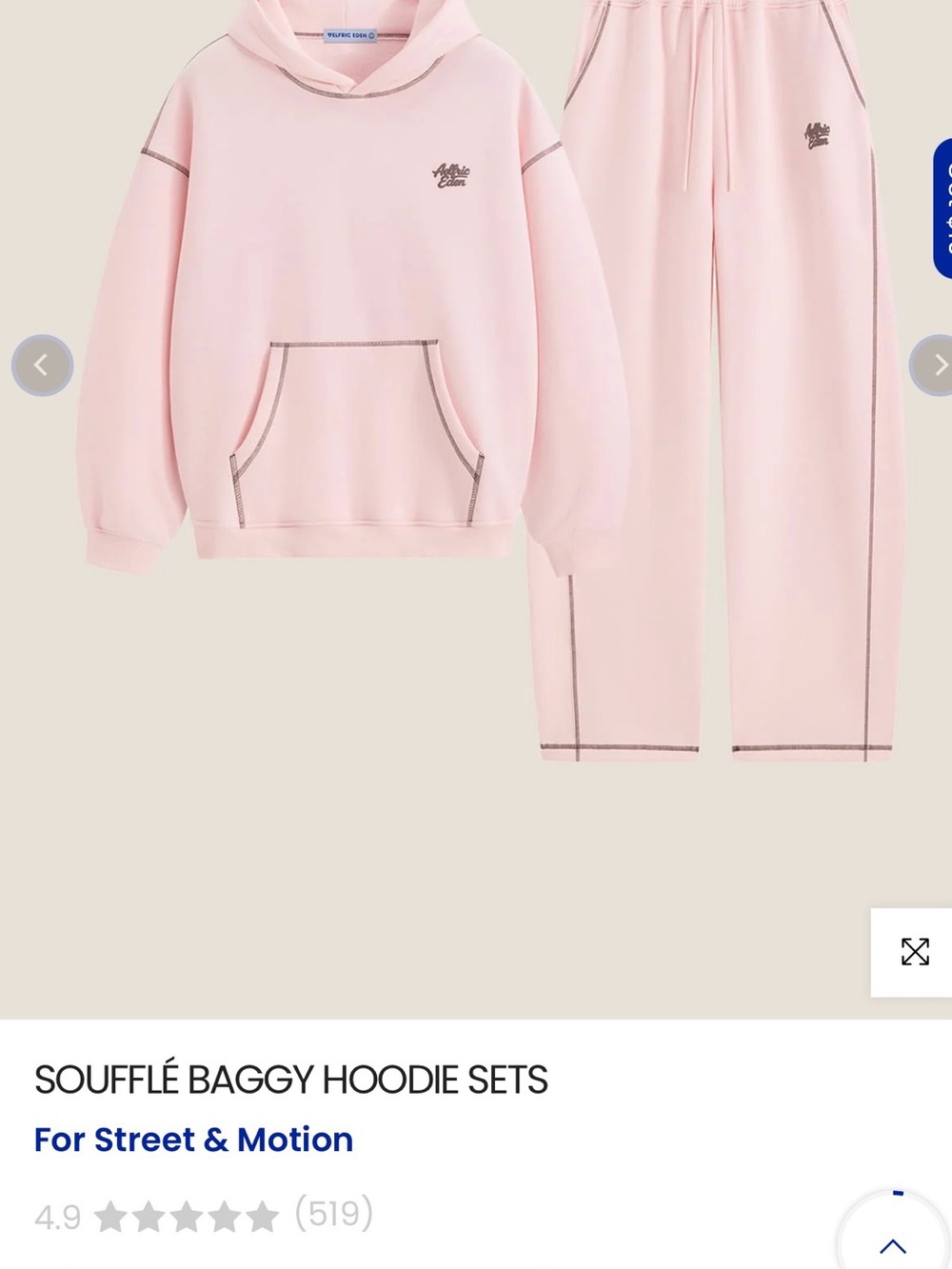 Aelfric Eden Soft Pink Soufflé Baggy Hoodie & Joggers Set